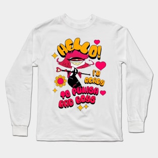 Hazbin Hotel Niffty Ready To Punish Some Bad Boys - Funny And Cute Niffty Demon Long Sleeve T-Shirt